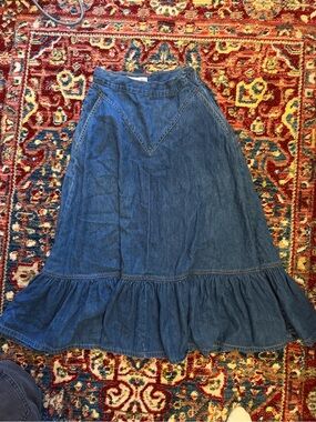Kids VintageTres Jolie denim maxi skirt
